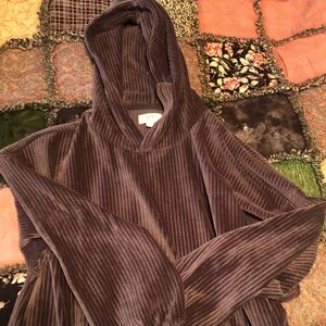 Aerie Velour Gray Cropped Sweatshirt